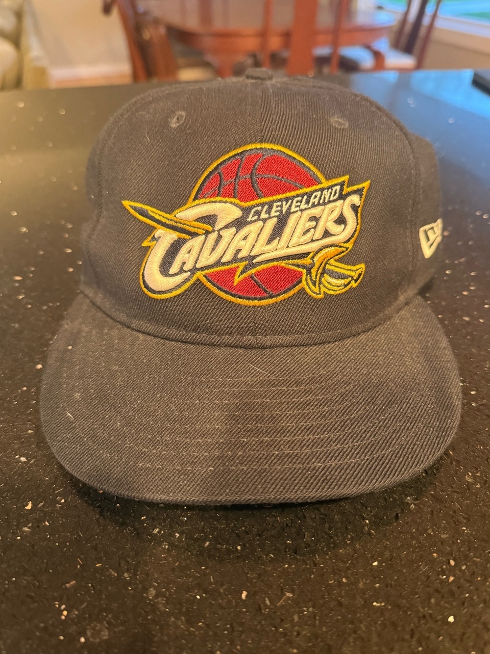 New Era Cleveland Cavaliers Black Hat with Red and Gold Logo